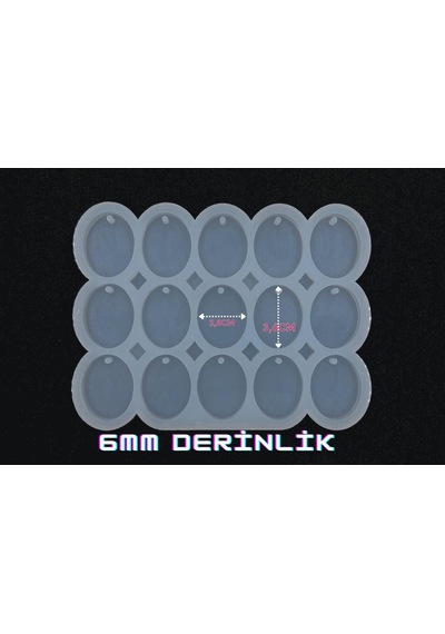 Epoksikalipmarketi 15'li Epoksi Silikon Elips Oval Kalıp 2,8 x 3,6 CM
