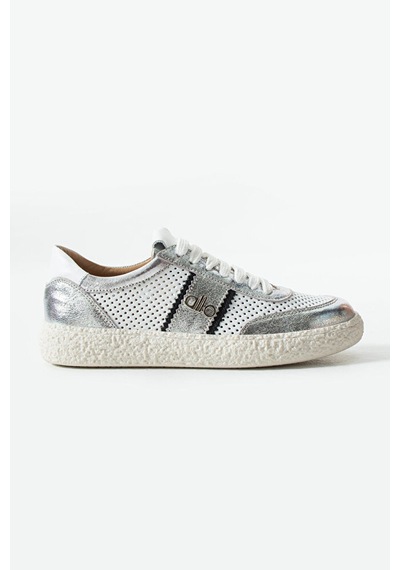 Dericia Shoes Bloom Hakiki Deri Günlük Rahat Kadın Sneaker Gümüş