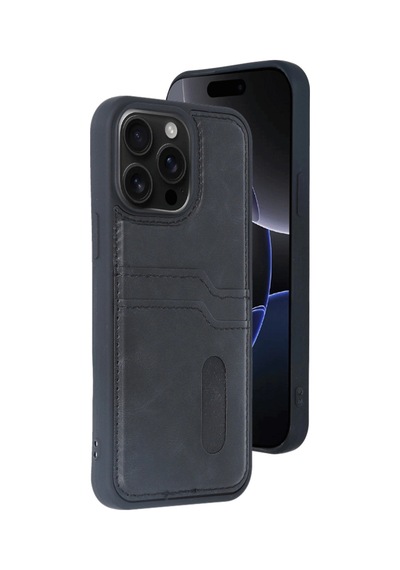 Apple iPhone Uyumlu  Uyumlu 14 Pro Max Kılıf Sara Kartvizitli Deri Kılıf - Siyah
