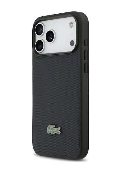 Apple Uyumlu iPhone 17 Pro Max Kılıf Lacoste Lisanslı M-safe Özellikli Pu Pike Desen Metal Logolu Kapak Lacivert