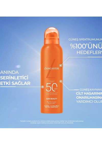 Sun Beauty Body Yaşlanma Karşıtı Nemlendirici Ferah Vücut Mist Güneş Spreyi Spf 50 200 Ml