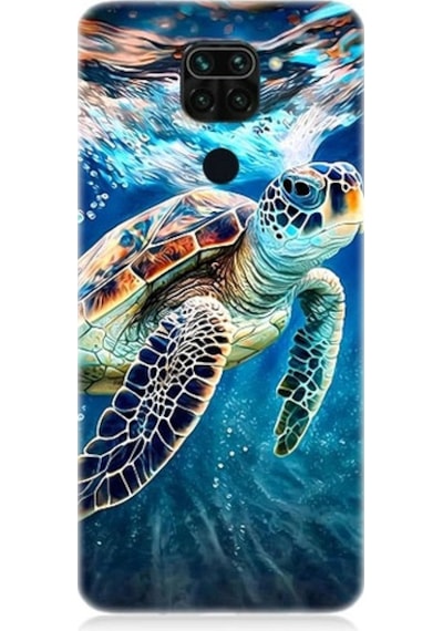 Xiaomi Redmi Note 9 Uyumlu Deniz Kaplumbağası Desenli Silikon Kılıf