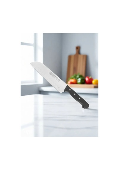 Sürmene Şef Aşçı Bıçağı Profesyonel Oluklu Santoku Bıçağı 31 Cm Pimli Sap Sürbisa 61095