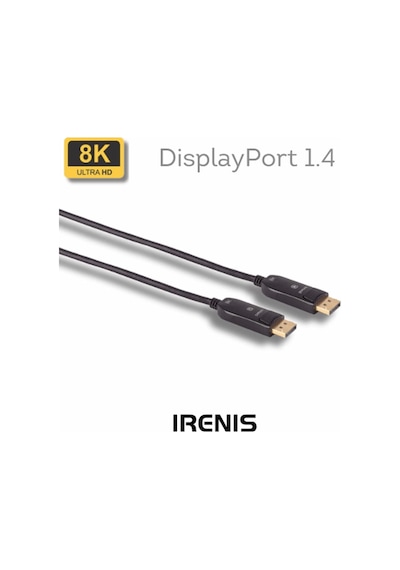 Irenıs Optik Displayport Kablosu, 8k, 15 Mt