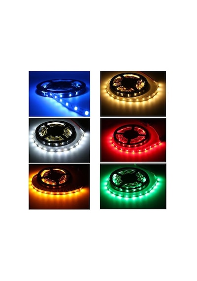 Tr Rgb Animasyonlu Cata Şerit Led 5 Mt Kendinden Trafolu Renk Değiştiren Kumandalı Çok Renkli İç Mekan