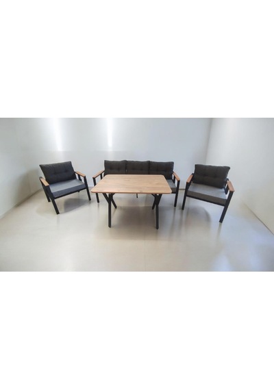 Pi Elize Bahçe Balkon Mobilyası Gri Antrasit 3+1+1 Perla Çam Masa Antrasit - Gri Pi Elize Bahçe Balkon Mobilyası Gri Antrasit 3+1+1 Perla Çam Masa Antrasit - Gri