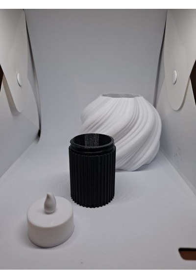 Modern Tealight Mumluk - Mini Lamba Beyaz - Siyah