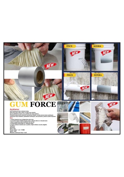 48 Mm X 2 Mt Gum Tape Tamir Bant - Alüminyum Folyolu Çamur Bant