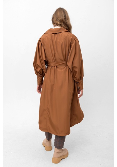 Pastelastore Kadın Balon Kol Yırtmaçlı Düğmeli Kuşaklı Oversize Uzun Mevsimlik Trençkot 2113 Taba Pastelastore Kadın Balon Kol Yırtmaçlı Düğmeli Kuşaklı Oversize Uzun Mevsimlik Trençkot 2113 Taba