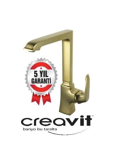 Creavit Ag8500g Avangart Evye Mutfak Armatürü Bataryası Altın