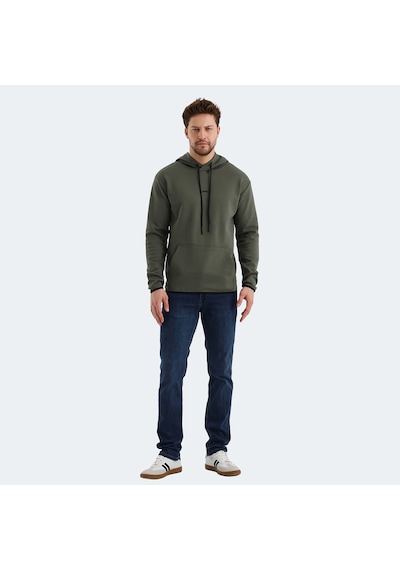Slazenger VADIMIR Erkek Kapüşonlu Cepli Haki Sweatshirt