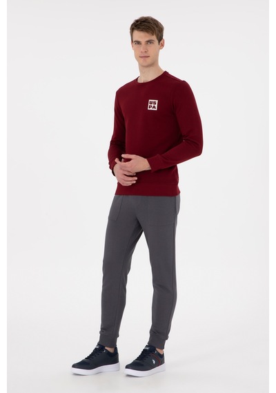 U.S. Polo Assn. Erkek Regular Fit Bisiklet Yaka Bordo Sweatshirt 50293456-VR014