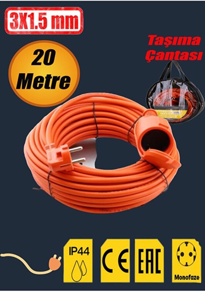 Klc Uzatma Kablosu 3x1.5 Mm 20 Metre Topraklı Cca Kablolu Tekli Grup Fiş Priz Kapak Monofaze Ev Tip Siyah 15 M Ve Üzeri Klc Uzatma Kablosu 3x1.5 Mm 20 Metre Topraklı Cca Kablolu Tekli Grup Fiş Priz Kapak Monofaze Ev Tip Siyah 15 M Ve Üzeri