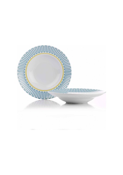 Kütahya Porselen Sole 2 Parça 27 Cm Spagetti Tabağı Çok Renkli