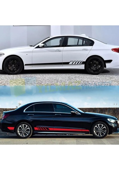 Bmw Yan Etek Şerit Oto Sticker Araba Yapıştırma Çıkartma 1 Çift