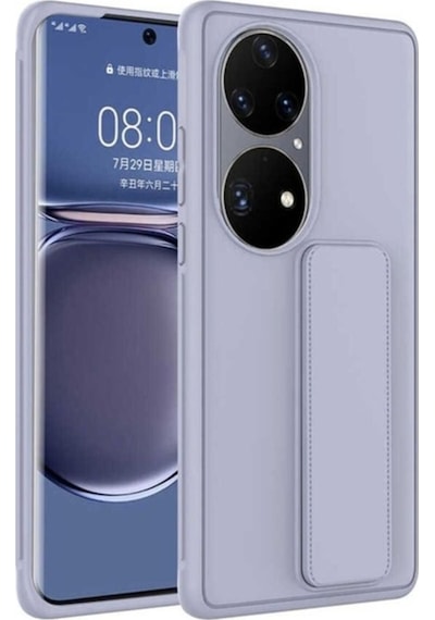 Huawei P50 Pro Kılıf Zore Qstand Kapak Gri