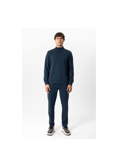 Backandbond Lacivert Regular Fit Dik Yaka Yarım Fermuarlı Sweatshirt