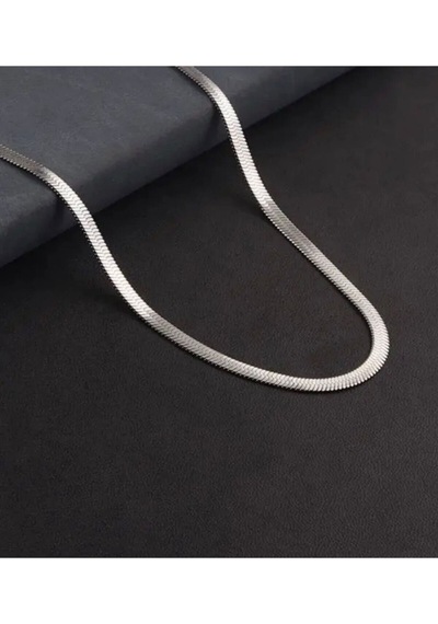 İtalyan Zincir Kolye Yassı Balıksırtı Model Kararmaz Çelik Kolye Gümüş 42+5 Cm Silver İtalyan Zincir Kolye Yassı Balıksırtı Model Kararmaz Çelik Kolye Gümüş 42+5 Cm Silver