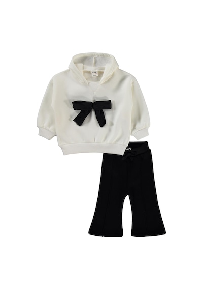 Civil Baby Fiyonk Nakışlı 6-18 Ay Takım - Ekru Ekru - Siyah