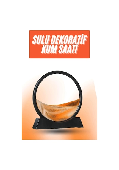 Mey İthalat 3d Led Işıklı Kum Saati Gece Lambası Hareketli Sulu Kum Saati Orta Boy Diğer