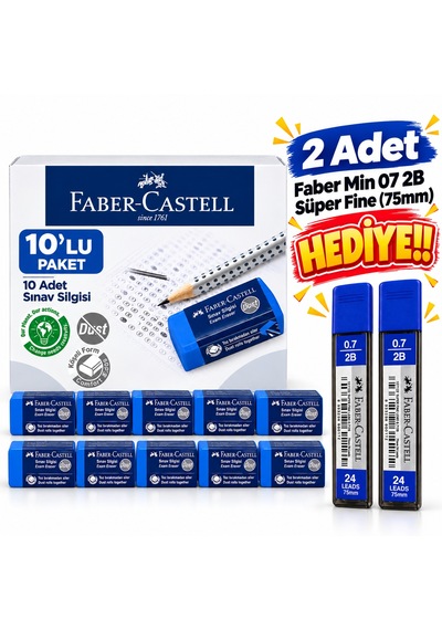 Faber Castell Sınav Silgisi 10 Lu Set - Dust Free Toz Bırakmaz