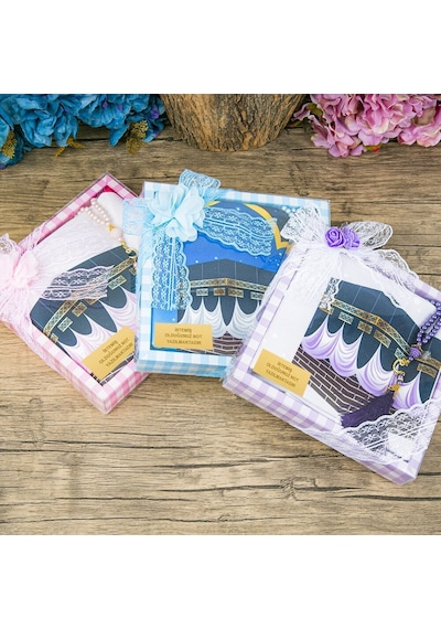 Çocuk Seccadesi 45 82 Cm, İnci Tesbihli Asetat Kutulu Set-mavi Çok Renkli