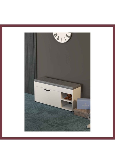 Storeşahin Puflu Ayakkabılık Bench Beyaz 90 Cm Shn0720 Storeşahin Puflu Ayakkabılık Bench Beyaz 90 Cm Shn0720