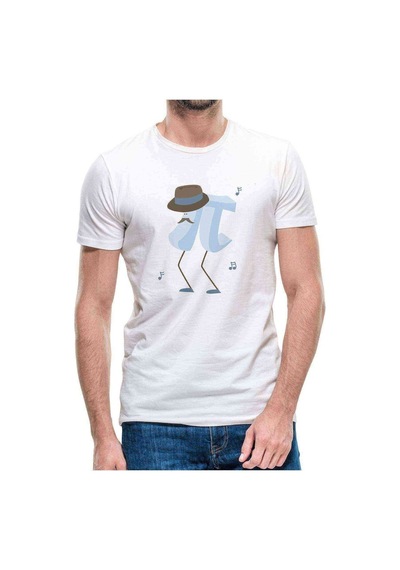 Pi Erkek Baskılı Beyaz Erkek Tshirt