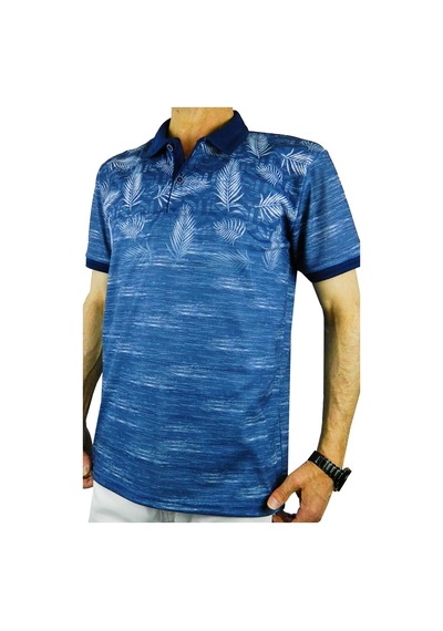 Çizgi Triko Erkek Polo Yaka Palmiye Tshirt 3514