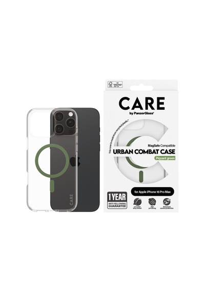 Apple Uyumlu iPhone Flagship 16 Pro Max Magsafe  Urban Combat Şeffaf-yeşil Telefon Kılıfı Standart