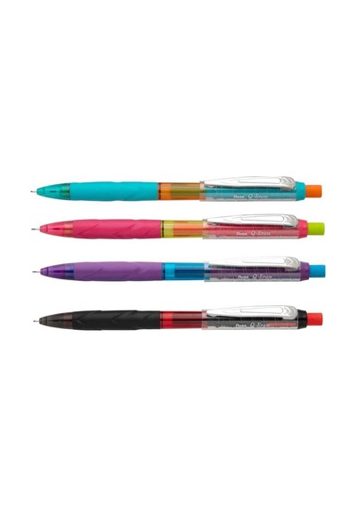 Pentel Versatil Kalem Metal Klipsli Büyük Boy Silgili Q-erase 0.7 Mm Pembe Çok Renkli