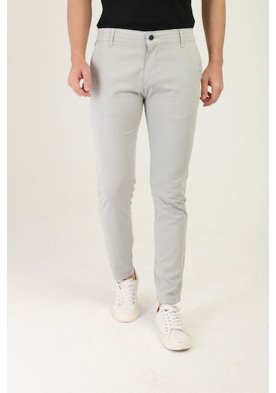 Tom Free Store Erkek Likralı Esnek Kumaş Pamuklu Yumuşak Dokulu Chino Pantolon Gri