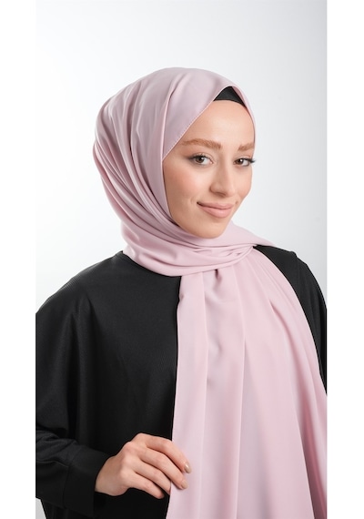 Hürrem Bone Pembe Düz Klasik Şal Medine Ipeği Sade 202103_04 Pembe