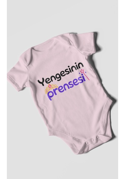 Morivokids Yengesinin Prensesi Kısa Kollu Bebek Body %100 Pamuk Bebe Pembe