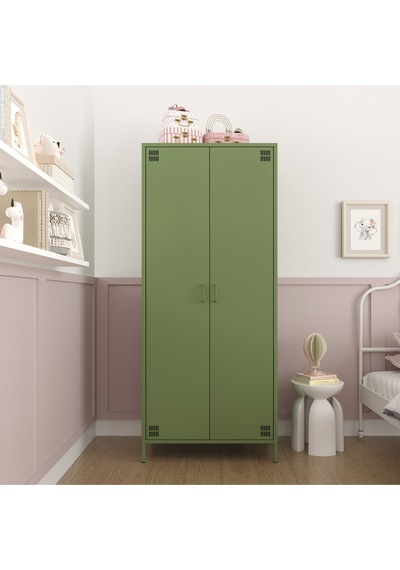 Pera Metal Elbise Dolabı, Soyunma Dolabı, İki Kapılı, 80,50 X 50 X 189,50 Cm Ral 6011 Yeşil