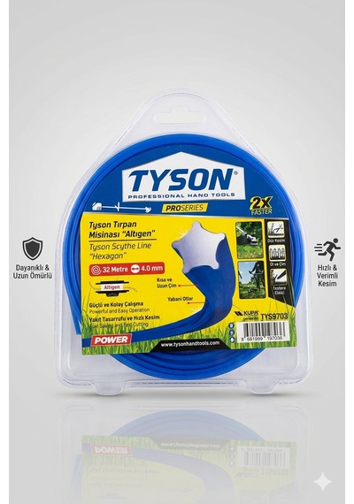 Tırpann Misinası Altıgen Tip Ot Biçme Misina Uzunluk 32 Metre X 4 Mm Kodu :tys9703