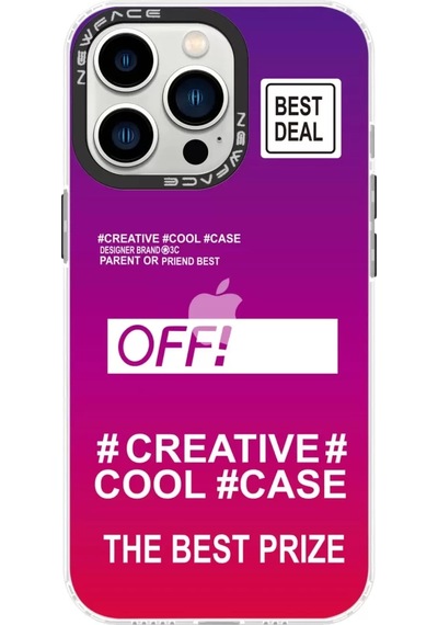 Newface Apple İphone 13 Pro Kılıf Estoril Desenli Kapak - Estoril - 9 Mor