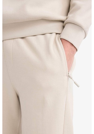 Defacto Slim Fit Dar Kesim Fermuar Cepli Pike Eşofman Altı D5258ax25aubg766 Bej