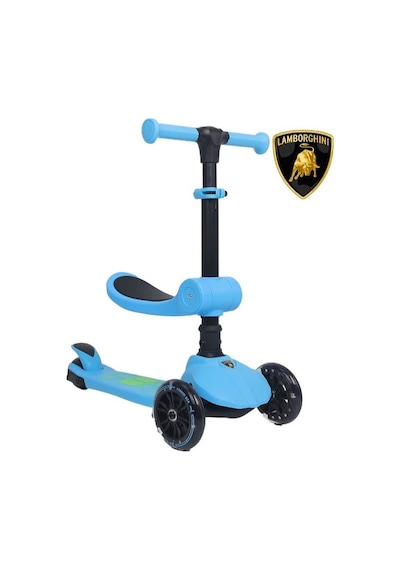 Lamborghini L5 2in1 Mavi Oturaklı Işıklı 3 Tekerlekli Çocuk Scooter