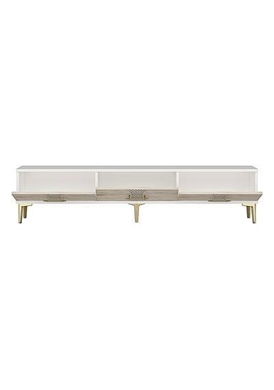 Tsa1832atg Slim Tv Stand, Tv Sehpası Antrasit-traverten-gold 180cm