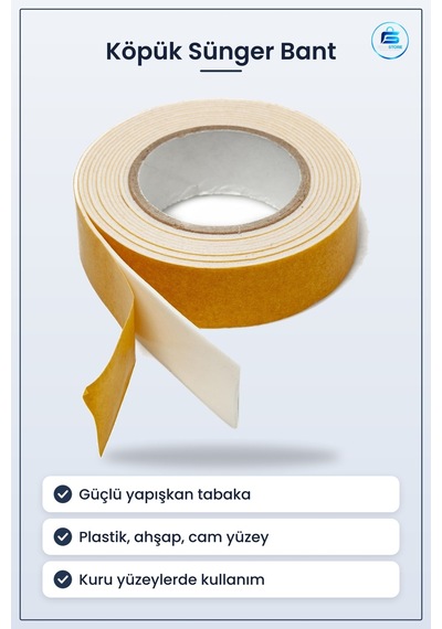 Çift Taraflı Köpük Sünger Bant Çok Amaçlı Güçlü Yapışmalı Montaj