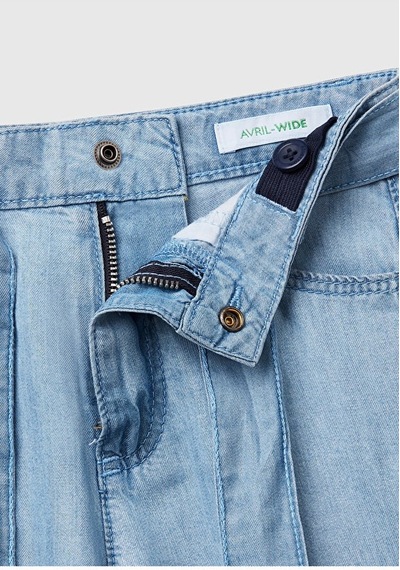Benetton Kız Bebek Denim Pantolon Mavi