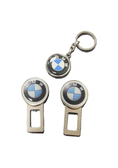 Bmw Uyumlu Emniyet Kemer Metal Toka 1 Çift + Anahtarlık 1 Adet