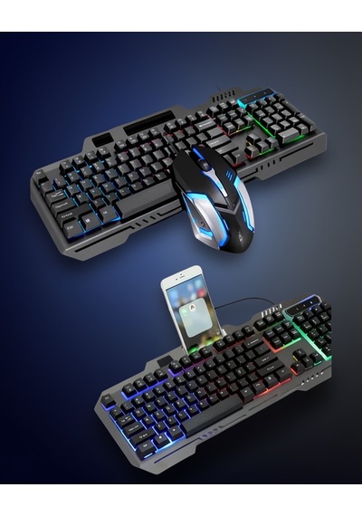 Rgb Işıklı Mekanik Gaming Klavye Ve Mouse Seti