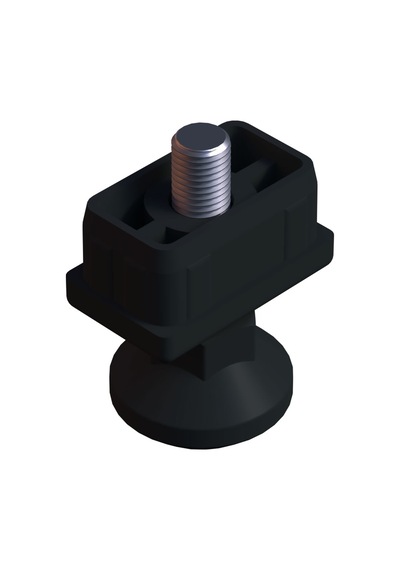 Cateksss 30x50 Mm Plastik Rotil Ayak - Profil Ayağı Tezgah Ayarlı Ayak Siyah - 12 Li Paket