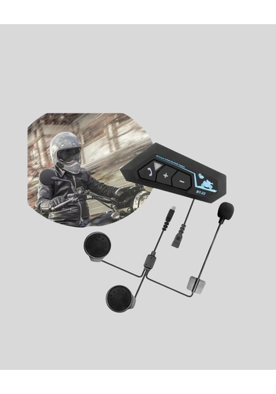 Mey İthalat Bt22 Kablosuz Kask Kulaklığı Bluetooth 5.0, Intercom, Su Geçirmez Ve Uzun Ömürlü Bata