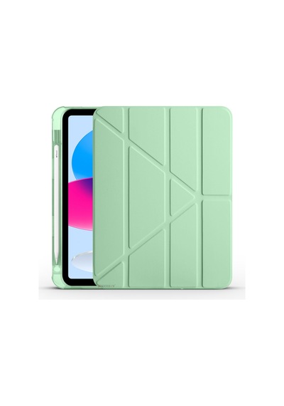 Apple Uyumlu iPad 10.nesil 10.9 İnç 2022 Üçgen Katlanabilir Kalemlikli Standlı Akıllı Kılıf
