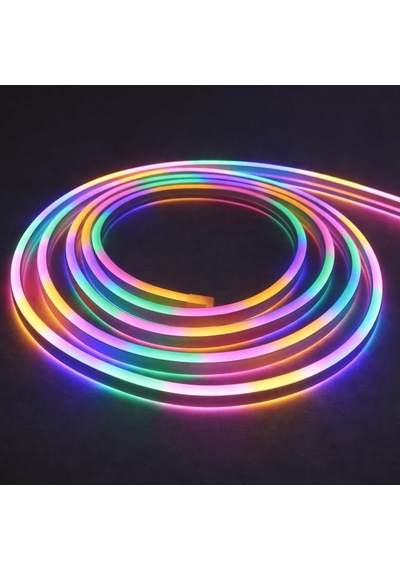 Tr Neon Led Rgb Şerit 5 Metre Dış Mekan Uyumlu Ip65 12v 96 Led/m Yeni Nesil Esnek Neon Aydınlatma