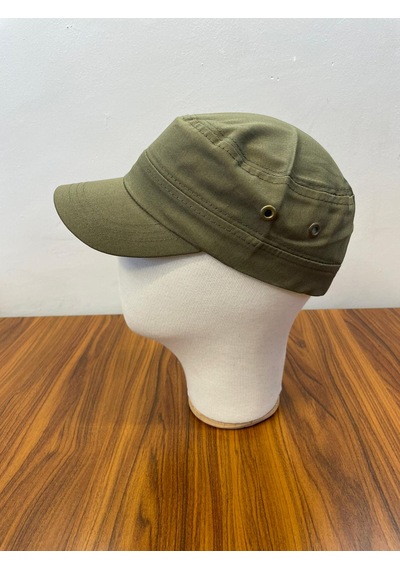 Castro Che Nakışlı Pamuklu Gabardin Kumaş Cap Şapka Haki Yeşil
