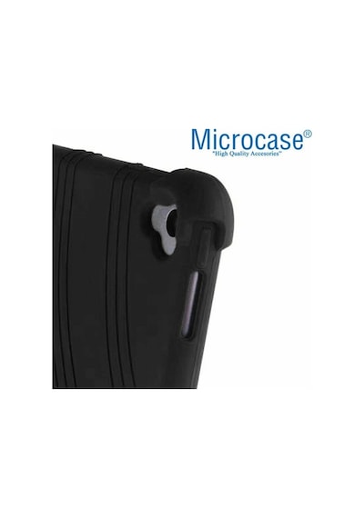 Microcase Apple Uyumlu iPad Air 2 Standlı Silikon Kılıf - Siyah